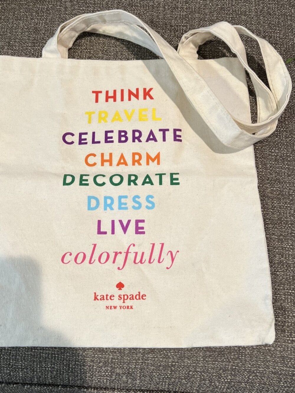 Vintage Kate Spade Large Tote Bag with Lettering 13" X 14" Gently Used